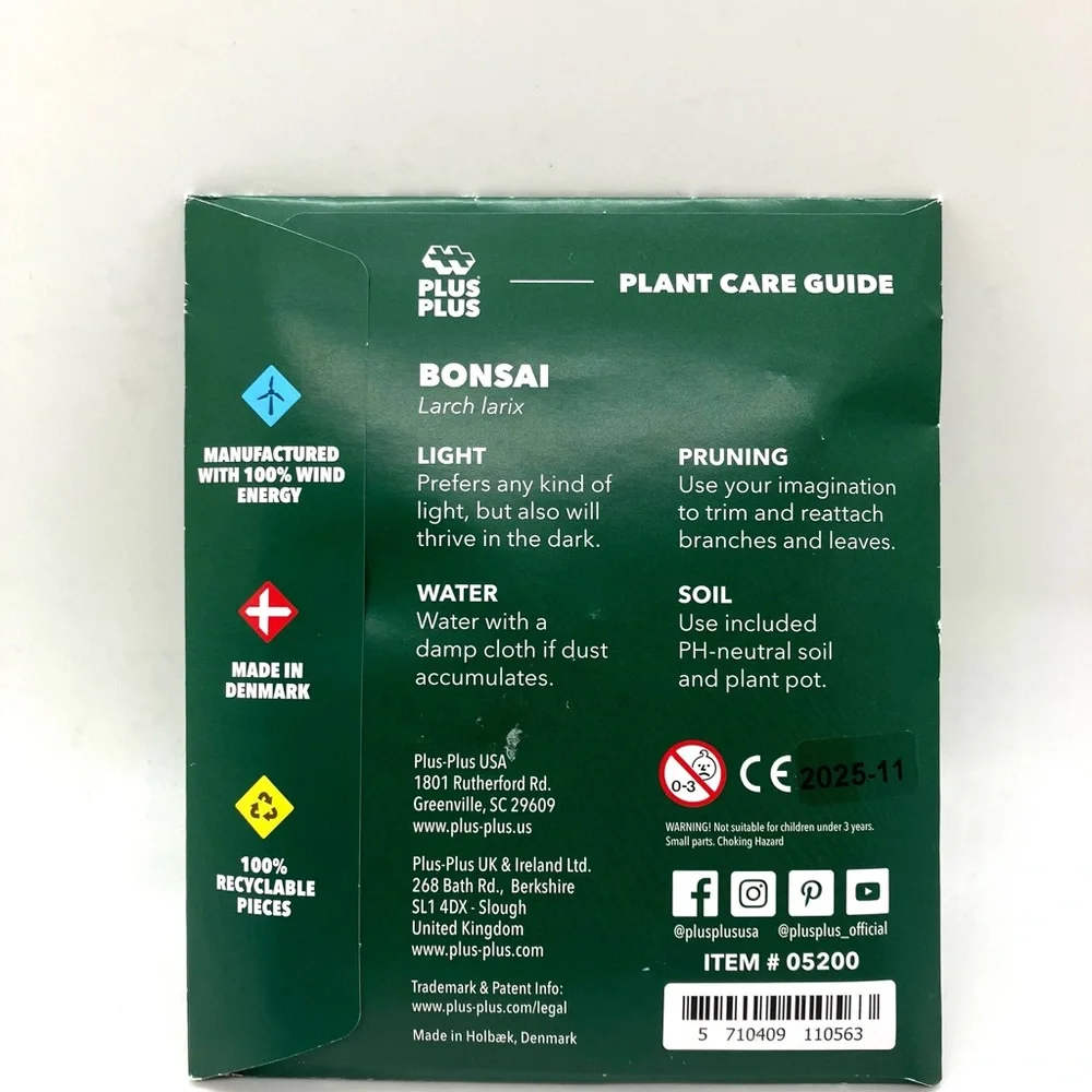 Plus Plus - Balanced Bonsai Plant Building Block Set - Green/Brown/Yellow 🪴